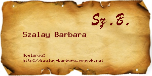Szalay Barbara névjegykártya