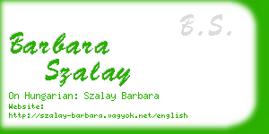 barbara szalay business card